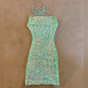 Sage Windsor Sequin Homecoming Dress